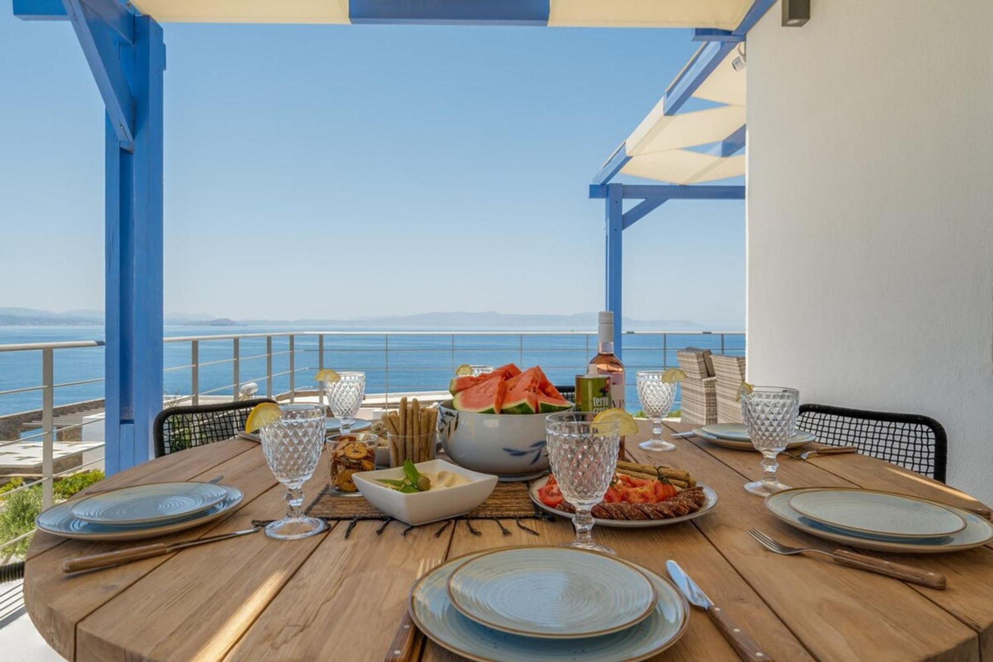 Villa Hemera Ocean View Private Heated Pool Chorafakia Exterior photo